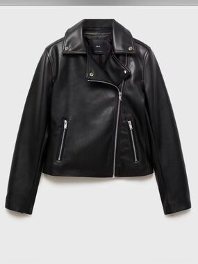 Black Faux Leather Moto Jacket